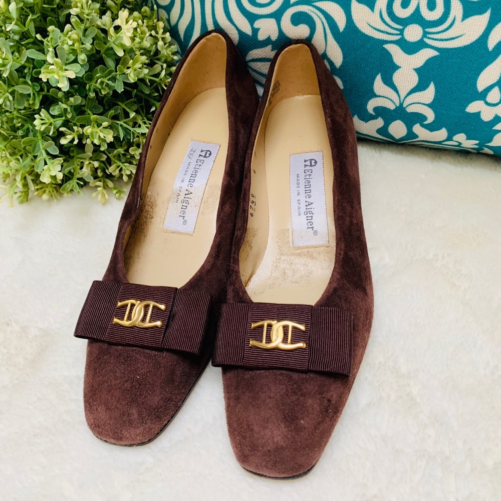 Etienne Aigner Vintage Brown Suede Leather Shoes